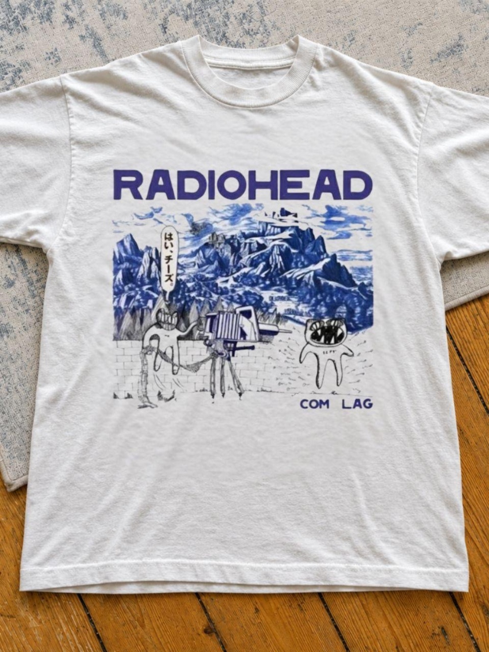 Radiohead 'Com Lag' White Graphic Tee